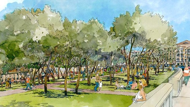 An artist's impression of the new green space.