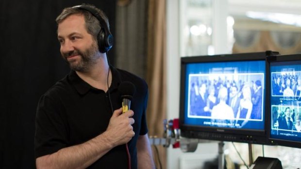 Judd Apatow on the set of the film  Trainwreck.