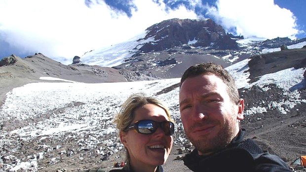 Maria Strydom, who died on a climb to the top of Mount Everest, with her husband, Robert Gropal.