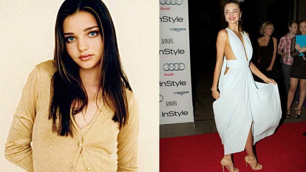 And the winner was ... Miranda Kerr, pictured in 1997, left ... and more recently.