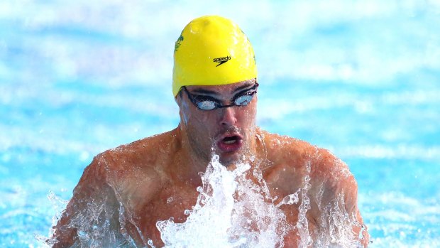 Christian Sprenger during his 50m breaststroke heat on Sunday.