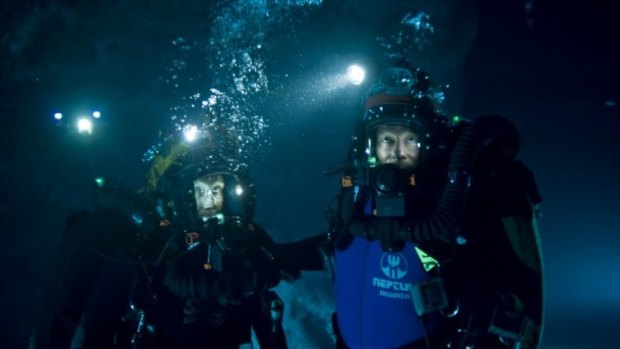 Which way is up again?: Two trapped divers search for an escape route in the Australian underwater 3D adventure Sanctum.