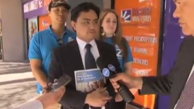 Interview fail: Jaymes Diaz was unable to outline the Coalition's six-point plan to stop asylum seeker boats.