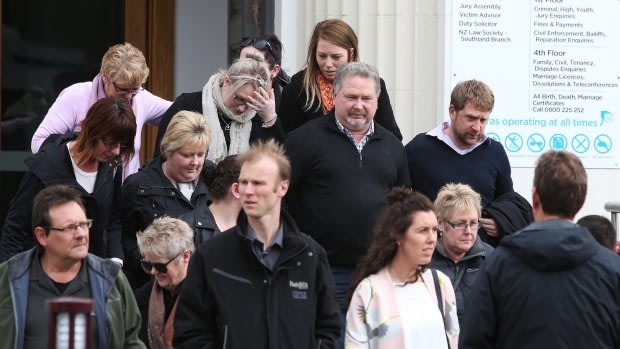 Stephen Long leaves court with his family and supporters.