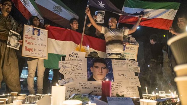 Death of an asylum seeker: A vigil in Melbourne for 23-year-old Reza Barati, the Iranian man who died during the violent clashes on Manus Island.