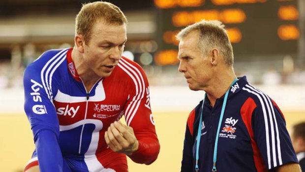 "If we can’t win, I want Australia to win" ... Shane Sutton, right, with Chris Hoy.