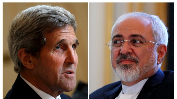 US Secretary of State John Kerry, left, and Iranian Foreign Minister Mohammad Javad Zarif.