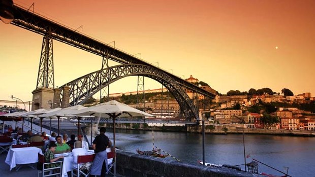 Stunning ... the Douro River in Oporto, Portugal, at sunset.