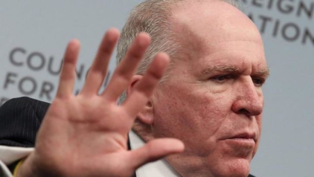 Denied wrongdoing: CIA Director John Brennan speaks at the Council on Foreign Relations on Tuesday.