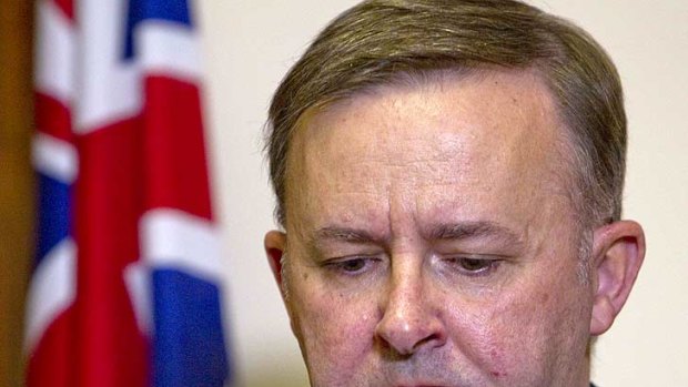 Uneasy: an emotional Anthony Albanese emerges today to side with Kevin Rudd: