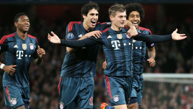 On target: Bayern Munich's Toni Kroos gave the Bavarians an all-important away goal.