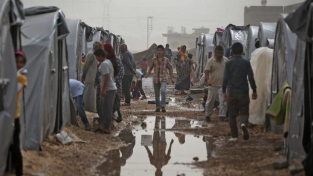 Crisis: A refugee camp in Suruc for Syrian Kurds who have fled Kobane.