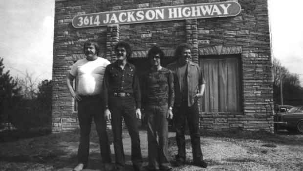 Legendary rhythm section The Swampers, who played on countless hits, at Muscle Shoals Sound Studio.