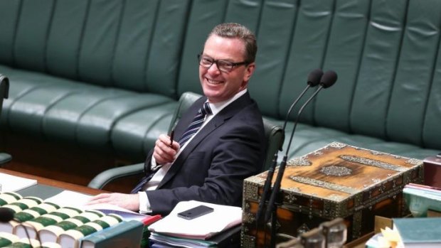Education Minister Christopher Pyne during the debate on the higher education amendment bill.