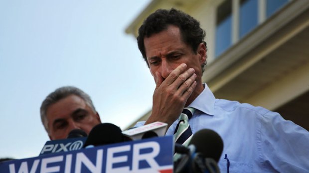 Anthony Weiner pauses to reflect on the campaign trail.