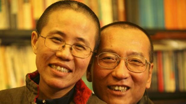 Chinese dissident Liu Xiaobo and his wife Liu Xia. The jailed activist is this year's winner of the Nobel peace prize.