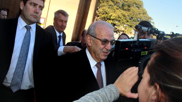 Eddie Obeid leaves court after being found guilty.