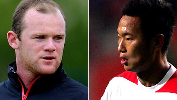 North Korea's Wayne Rooney ... Jong Tae-Se, right.