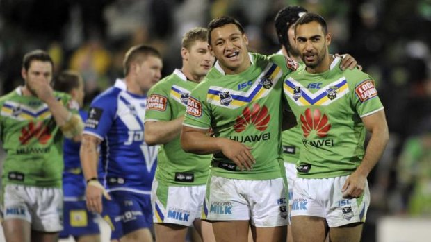 Reece Robinson, right, grew up as a Souths fan but will try and knock them out on Saturday night.