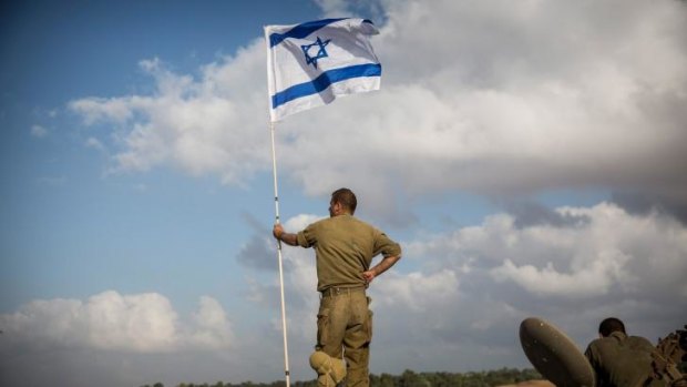 An Israeli soldier near the Israel-Gaza border.