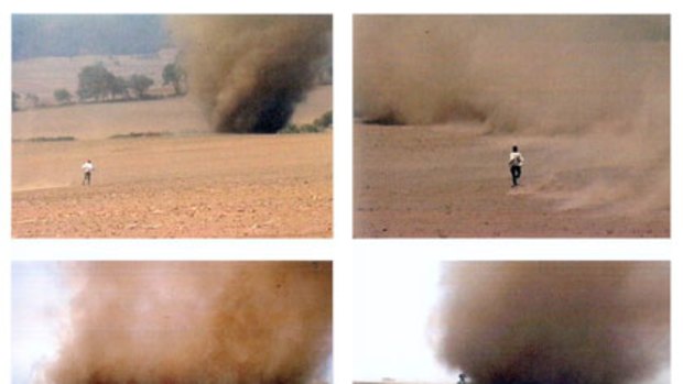 "Powerless facing those phenomena" ... stills from Francis Alys's <i>Tornado</i>, part of his solo show at the Tate Modern in London.