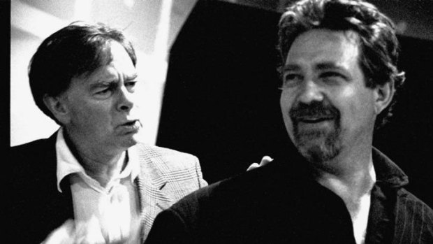 Peter Curtin (left) with Philip Quast rehearsing for the Melbourne Theatre Company production of <i>The Goat</i> in 2003.