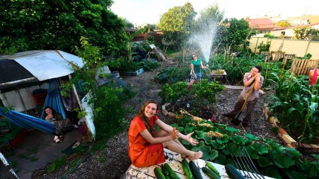 Garden of Eden: The Preston residents are happy and settled. From left: Caroline Arrowsmith, Elintari Webb, Ange Hansen and Theo Kitchener.