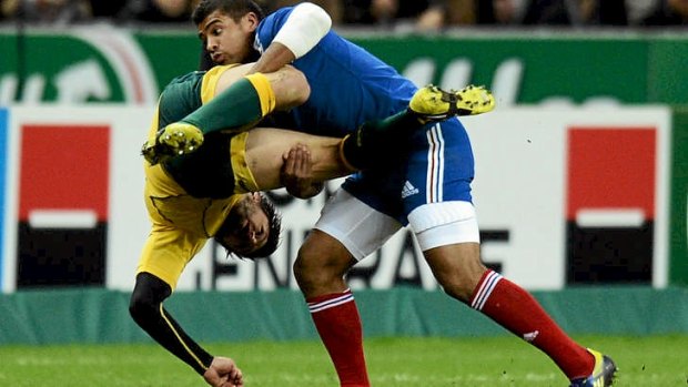 The Wallabies used this tackle by France winger Wesley Fofana on Adam Ashley-Cooper as evidence.
