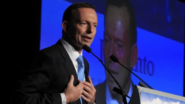 Taxing questions ... Tony Abbott addresses the Minerals Council.