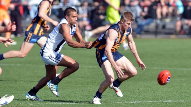 Unrestricted: Andrew Krakouer, who a won a standing ovation from Pies fans, made his mark in Bendigo yesterday.