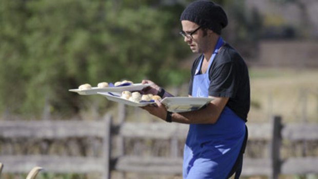 Rock hard... Aaron serves up his scones.