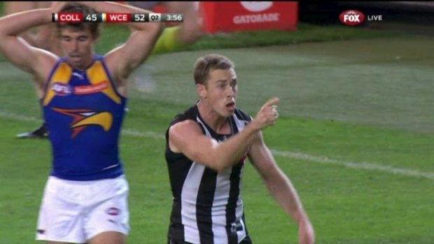 Nick Maxwell shouts at teammate Alex Fasolo during the match against West Coast last weekend.