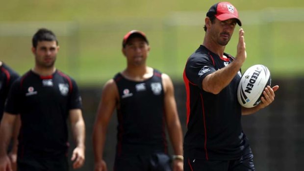 In demand &#8230; Andrew Johns - who has been employed as a coaching consultant by several clubs - works with the Warriors. He is Manly's secret weapon in their bid to re-sign Kieran Foran.