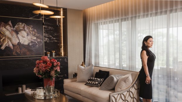 Monika Tu, founder and director of Black Diamondz Property Concierge, in a client’s home in Point Piper, Sydney.