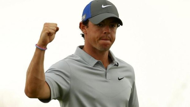 In a strong position: Rory McIlroy will be hard to beat in the fourth round.