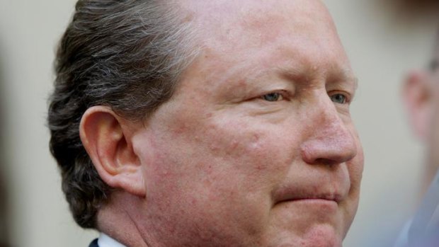 Andrew Forrest blasts mining tax forecasts, calling them a 'charade'.