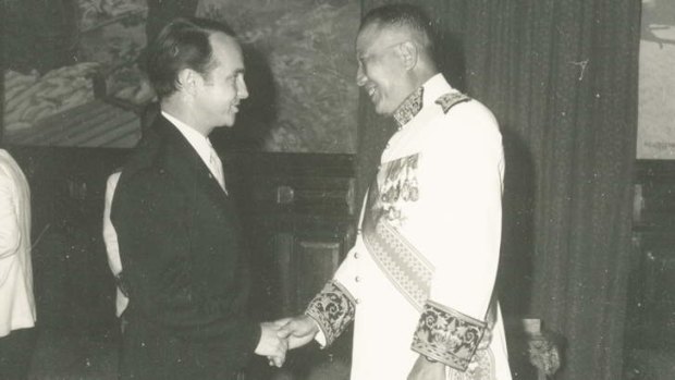 Deeply committed civil servant: Peter Curtis greets the last King of Laos, Sisavang Vatthana. Everywhere he was, he never forgot why he was there - to do good for Australia.