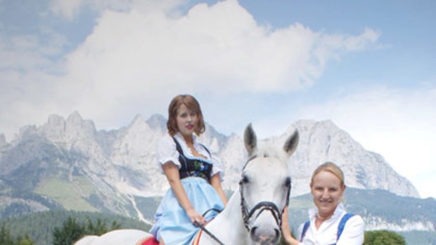 Trad fad ... Peaches Geldof goes native in the Tyrol.