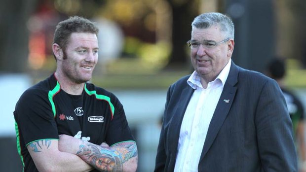 Not what the doctor ordered ... prescription drug use is "widespread" among players, claims South Sydney chief Shane Richardson, right.