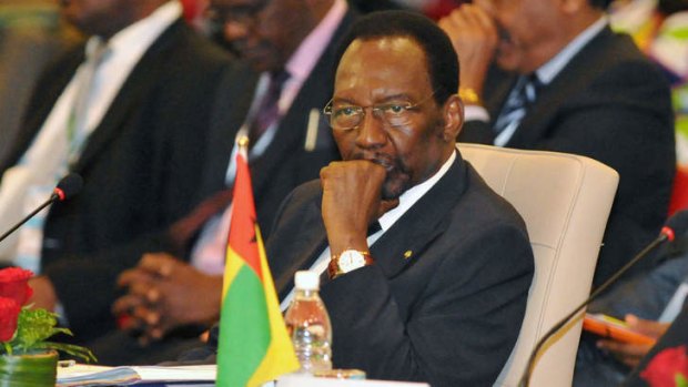 Sworn in ... Malian's interim president, Dioncounda Traore.