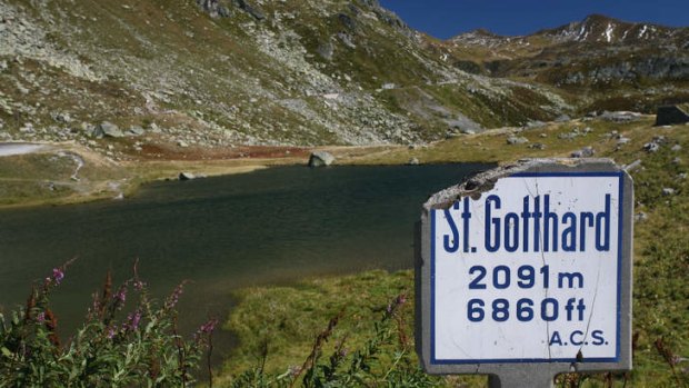 St Gotthard pass and lake, Switzerland.