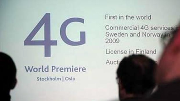 People attending a 4G telecommunication connection conference at the Telia headquarters. 4G is off to a slow start.