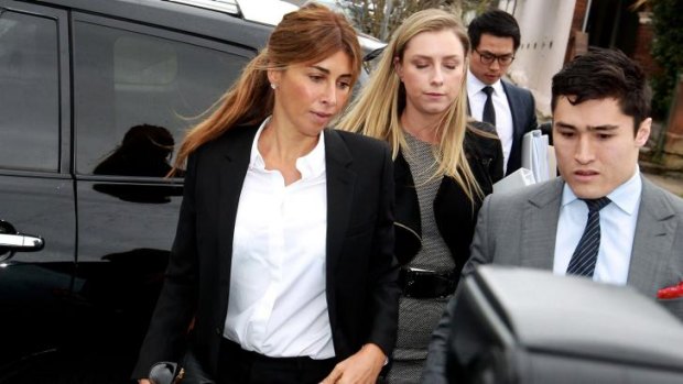 Jodhi Meares arrives at Waverley Local Court.