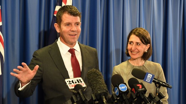 "Opportunity for further infrastructure": Mike Baird and Gladys Berejiklian at the Ausgrid announcement. 