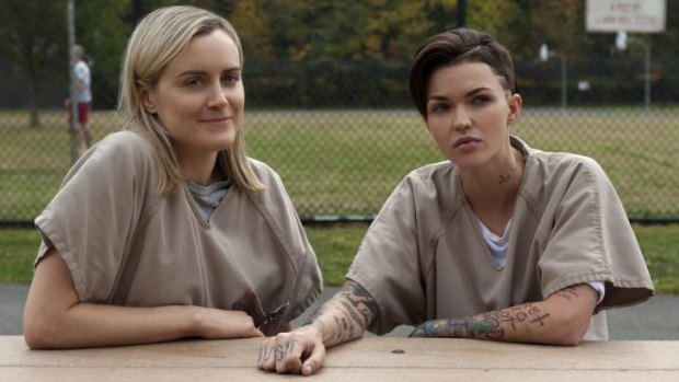 Ruby Rose, right, in <i>Orange is the New Black.</i>