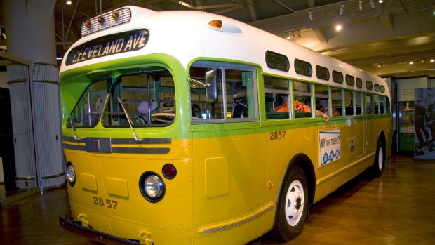 Step aboard: The bus where Rosa Parks famously refused to give up her seat.
