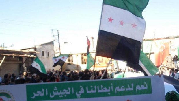 Protests against Syrian President Bashar al-Assad late last year.