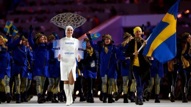 The Swedish uniform at the Sochi Olympics.