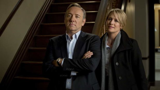 Kevin Spacey and Robin Wright in <i>House of Cards</i>.