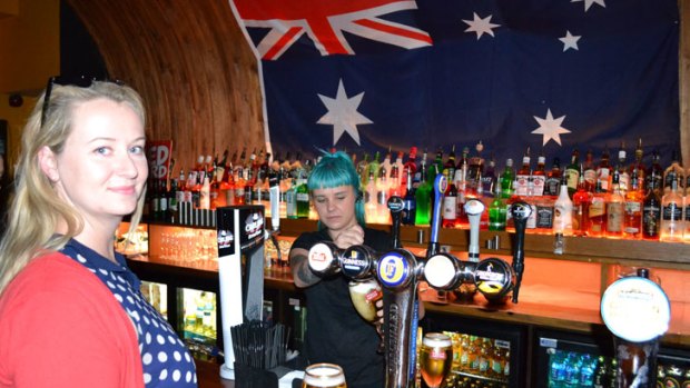 Australian blogger Rayne 'Roma' Small at the Walkabout pub.